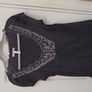 Short sleeve sequins gray/green blouse